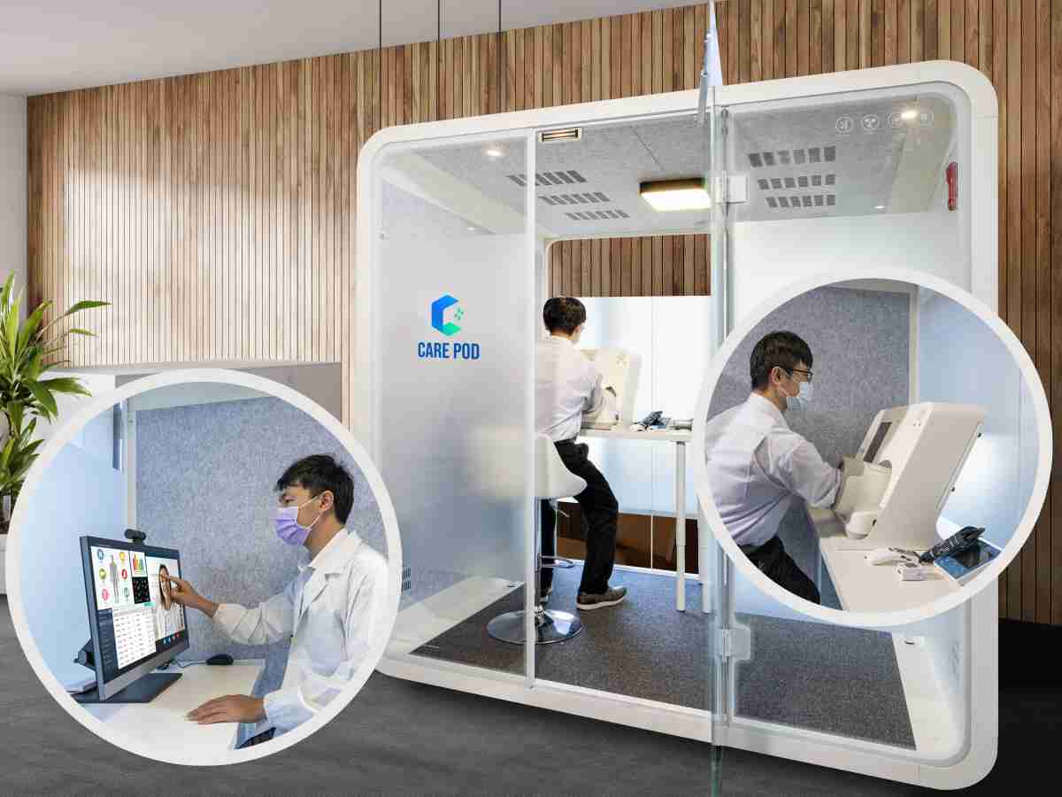 达擎于医疗科技展中展出＂远距诊疗舱＂，，，，以因应医疗数字化及社会高龄化趋势下、、、、复诊及慢性病患等族群对于远距看诊需求逐渐升高所推出的创新整合方案。。。多功能合一、、、高隐私性的远距诊疗舱可根据病患端与医师端的不同需求，，，提供弹性化及客制化功能，，节省医生和病患的精力及时间